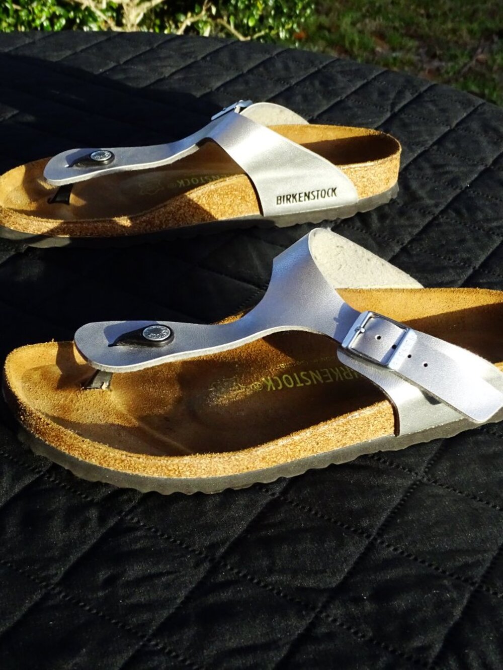 Silver Sandal Birkenstocks 40 - Picture 4 of 8